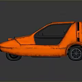 Orange Concept Car With Unique Futuristic Design And Sleek Body Shape