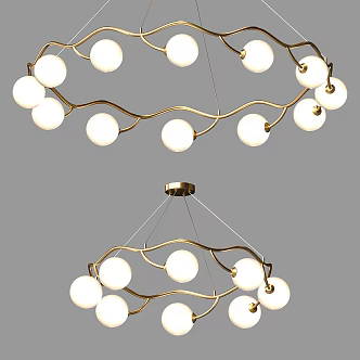 Modern Simple Light Luxury Chandelier Round Chandelier Decorative Chandelier Living Room Chandelier Dining Room Chandelier 3d model