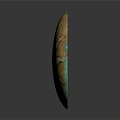 Ancient Circular Bronze Shield Weapon With Decorative Sun Face Motif And Patina