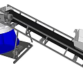 Motorized Industrial Conveyor Belt System With Large Storage Tank And Metal Frame Structure