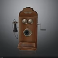 Antique Vintage Wooden Electronic Telephone With Rotary Dial And Classic Design