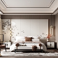 New Chinese Hotel Room Big Bed Room Standard Room 3d model