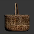 Durable Handwoven Wicker Storage Basket With Handle For Home Organizing