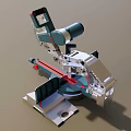 Industrial Miter Saw Electric Power Tool With Precision Cutting Metal Workbench