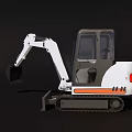 Industrial Equipment Small White Excavator With Orange Stripe Cabin Digging Arm And Crawler Tracks