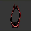 Red Modern Trophy With Shiny Glass Surface And Unique Curved Shape