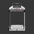 Modern White Fitness Treadmill With Digital Control Panel Display And Running Belt