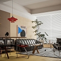 Modern Bauhaus Apartment Living Room Sofa Combination Middle Antiquity Dopamine 3d model