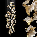 Luxurious Gold Leaf Shaped Chandelier With Elegant Hanging Design