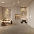 Minimalist Hotel Guest Room With Large Bed White Bedding Wooden Flooring And Soft Lighting