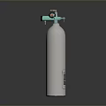 Household Essential White Gas Cylinder with Green Silver Valve and Safety Label