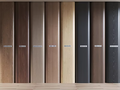 Various Wooden Panel Samples With Different Colors And Textures For Interior Design 3d model