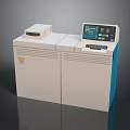 Laboratory Analytical Instrument White Cabinet With Display Screen Keyboard And Blue Trim