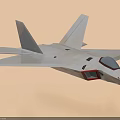 Modern Stealth Fighter Jet With Silver Body Angled Wings And Cockpit 3d model