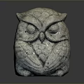 Detailed Stone Owl Sculpture Featuring Textured Feathers And Expressive Eyes