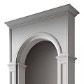 Elegant White Archway And Columns Design With Decorative Molding Details