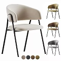 Modern Leisure Chairs With Beige Brown Gray Upholstery And Black Metal Frame