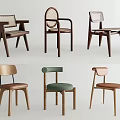Stylish Contemporary Accent Chairs With Wooden Frames And Colorful Upholstered Seats