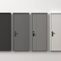 Modern Security Doors In Black Gray And White With Sleek Design And Lock Features 3d model