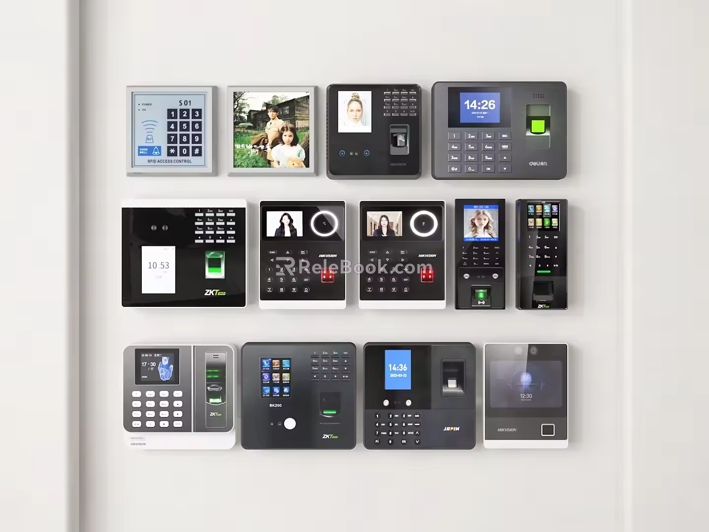 Modern punch card machine fingerprint machine face recognition machine face recognition machine intelligent machine 3d model
