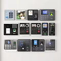 Modern punch card machine fingerprint machine face recognition machine face recognition machine intelligent machine 3d model