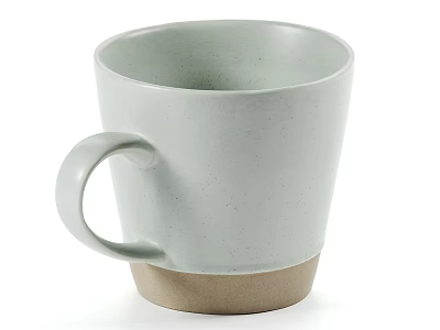 Light Gray Ceramic Mug With Beige Base Subtle Texture And Simple Modern Design 3d model