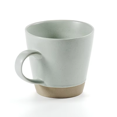 Light Gray Ceramic Mug With Beige Base Subtle Texture And Simple Modern Design 3d model