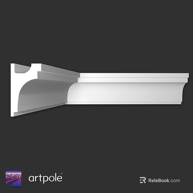 White Architectural Component With Intricate Decorative Molding And Detailed Profile 3d model 
