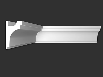 White Architectural Component With Intricate Decorative Molding And Detailed Profile 3d model