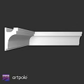 White Architectural Component With Intricate Decorative Molding And Detailed Profile