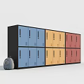 Colorful Metal Storage Lockers With Multiple Compartments And Modern Design 3d model