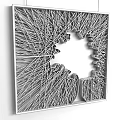 Modern Decorative White Wire Wall Hanging With Openwork Branch Geometric Pattern 3d model