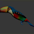 Colorful Toucan Bird With Vibrant Feathers And Spread Wings In Flight