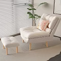 Cream Style Lazy Sofa Sofa Stool Foot Pillow Fabric Soft Bag Lazy Sofa Shaped Cream Carpet Venetian Blinds Floor Green Planting 3d model