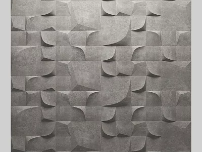 Modern Gray Wall Components With Geometric Patterns And 3D Textured Design 3d model