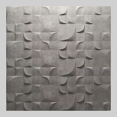 Modern Gray Wall Components With Geometric Patterns And 3D Textured Design 3d model