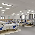 Hospital Outpatient Ward With Beds And Medical Equipment