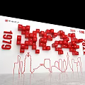 1979 to 2022 39 Years 68 Cities Visual Design With Red Cubes And Skyline Outline