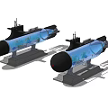 Unique Submarine Shaped Fish Tank with Blue Aquatic Scenes and Stand Base