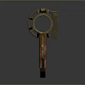 Long Green Military Weapon With Brown Wooden Stand And Metal Components