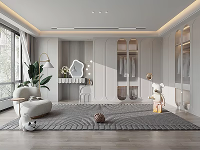 Cream cloakroom French cloakroom 3d model