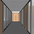 modern aisle office aisle 3d model