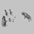 Low Poly Animal Game Movie Characters With Various Species 3D Models Design