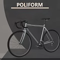 Sleek White Frame Road Bicycle With Black Handlebar In Modern Poliform Display Space