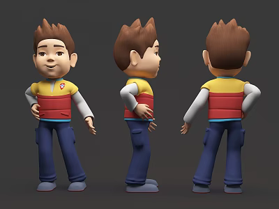 Modern ornaments Wang Wang team hand 3d model