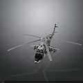 Space Exploration Martian Helicopter 3D Model With Gray White Camouflage Rotor And Red Markings