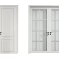 White Hinged Doors With Various Designs Including Glass Panels And Solid Panels