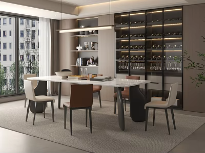 Modern Restaurant Simple Restaurant Dining Table Dining Table Set 3d model