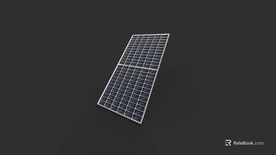 Square Mesh White Metal Grid Panel Structure for Industrial Applications 3d model 