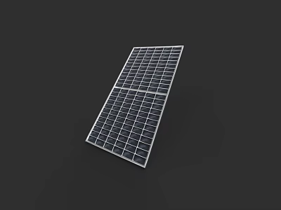 Square Mesh White Metal Grid Panel Structure for Industrial Applications 3d model